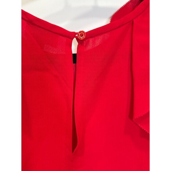 Kate Spade Ruffled Red Sleeveless Blouse - Picture 5 of 7